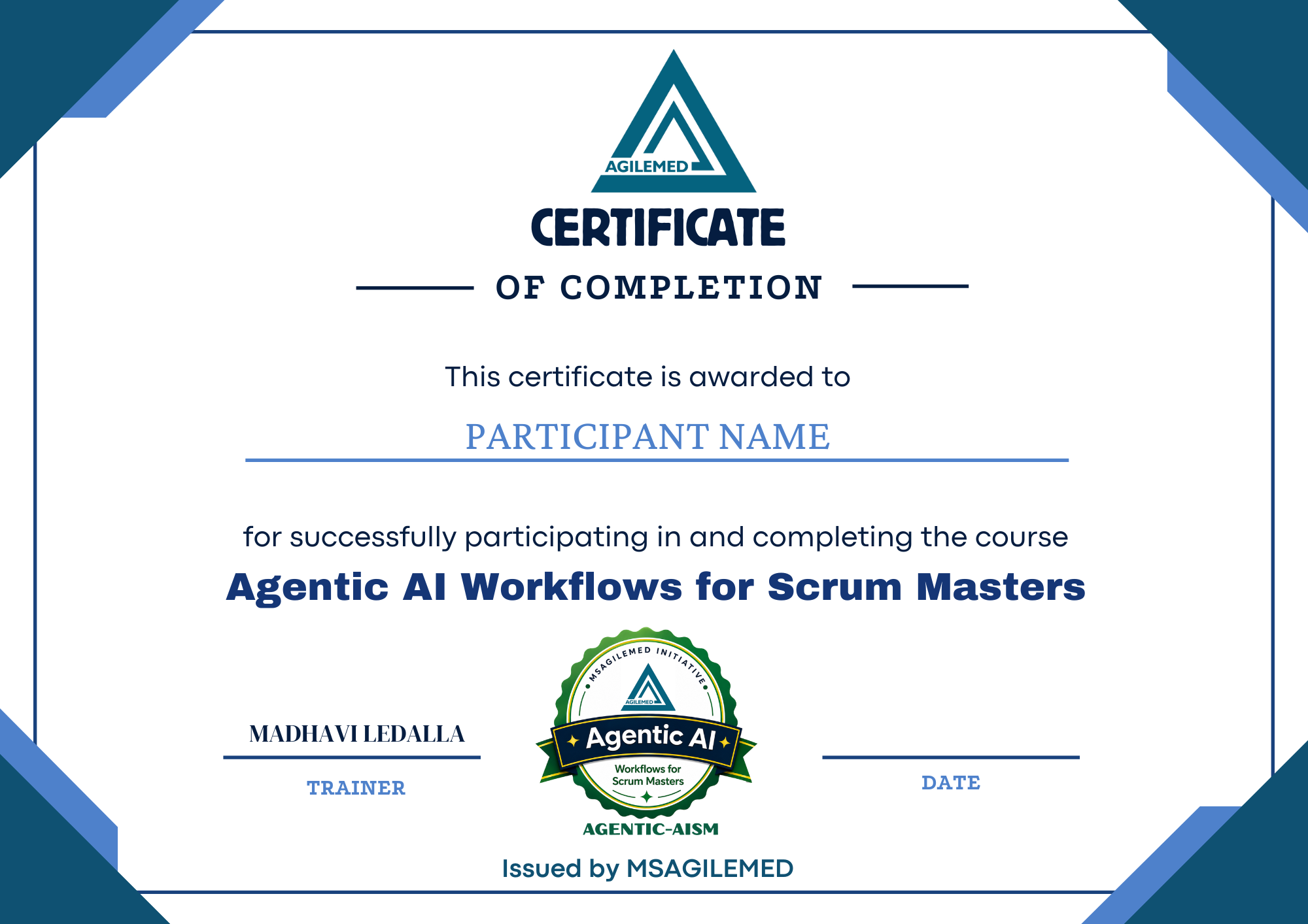 Agentic AISM Sample Certificate