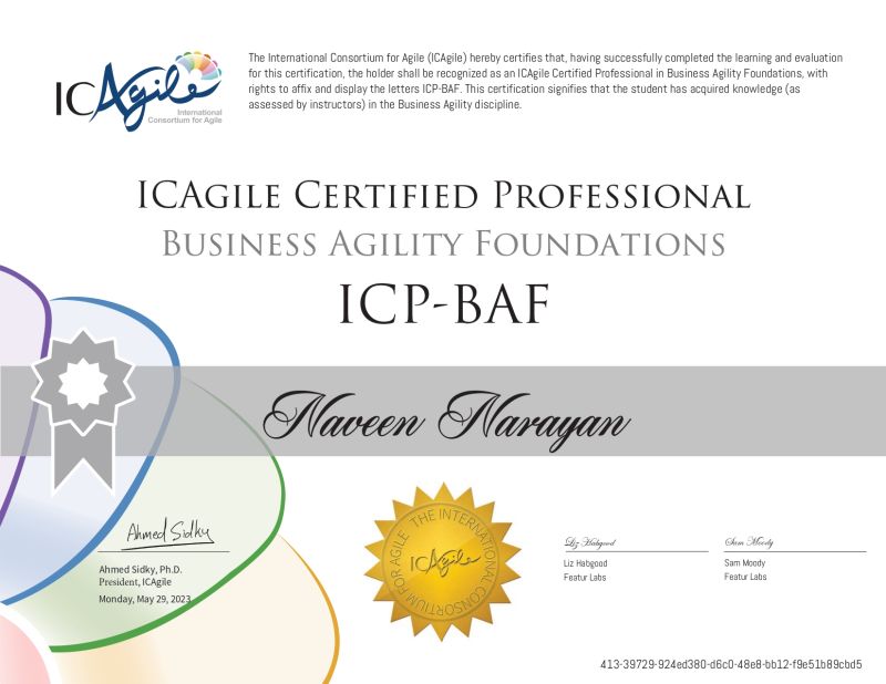 ICP-BAF Sample Certificate